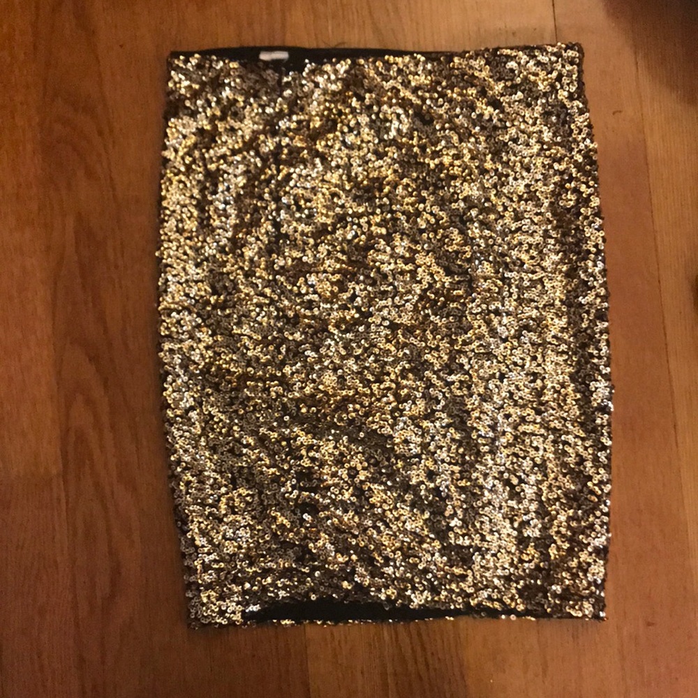 Sequin Gold Mini Skirt